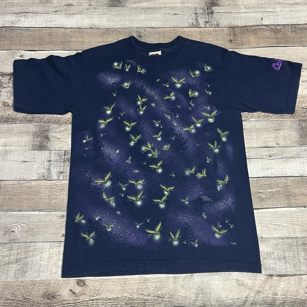 Firefly Shirt Size Small Blue Vintage 2000s Aop Nature Tee Bugs Insect Cabelas